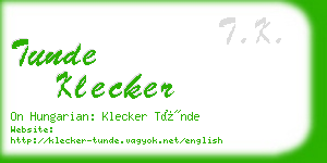 tunde klecker business card